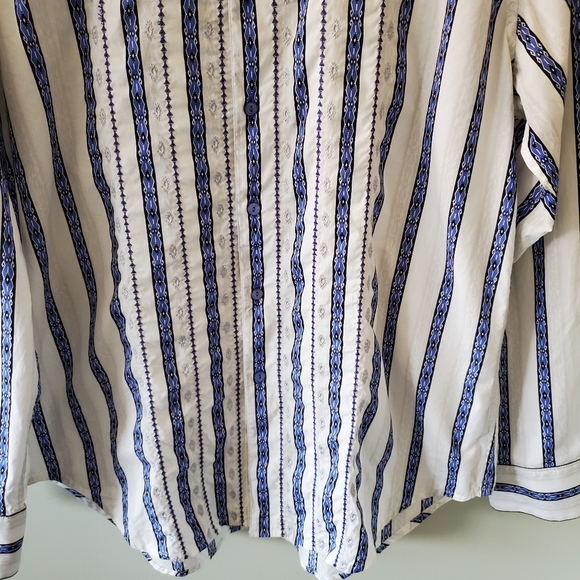 Robert Graham L Artsy Retro Stripes Jacquard Flip Cuff Button Down Dress Shirt - Picture 9 of 14